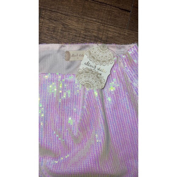 NWT Altar'd State pink sequin iredescent mini skirt - Picture 2 of 2